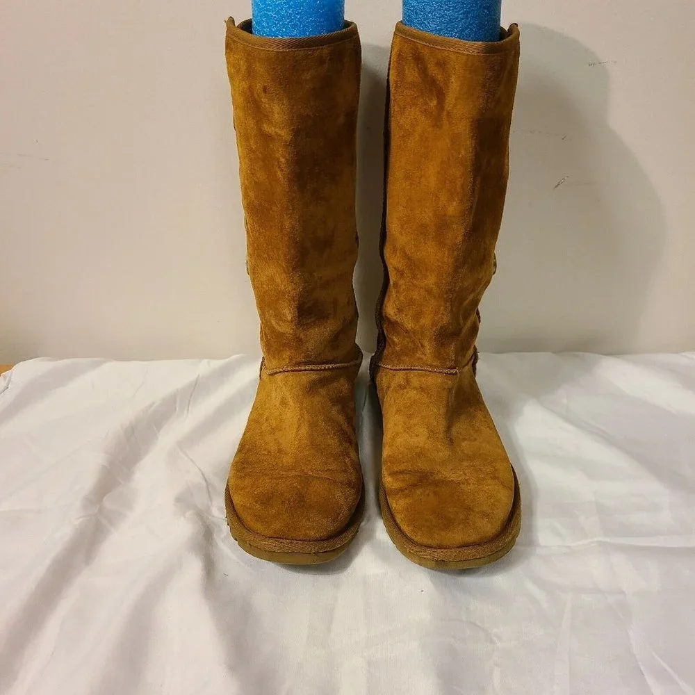UGG Australia Women's 3387 Lo Pro Button Fold‎ Over Chestnut Boots Size 6
